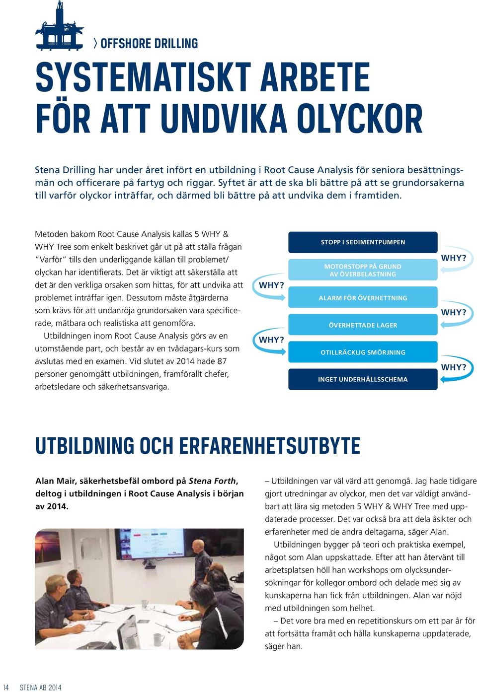 Metoden bakom Root Cause Analysis kallas 5 WHY & WHY Tree som enkelt beskrivet går ut på att ställa frågan Varför tills den underliggande källan till problemet/ olyckan har identifierats.