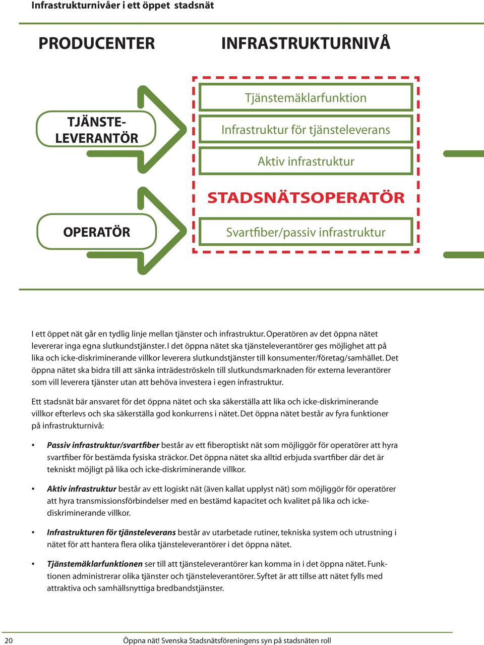 I det öppna nätet ska tjänsteleverantörer ges möjlighet att på lika och icke-diskriminerande villkor leverera slutkundstjänster till konsumenter/företag/samhället.