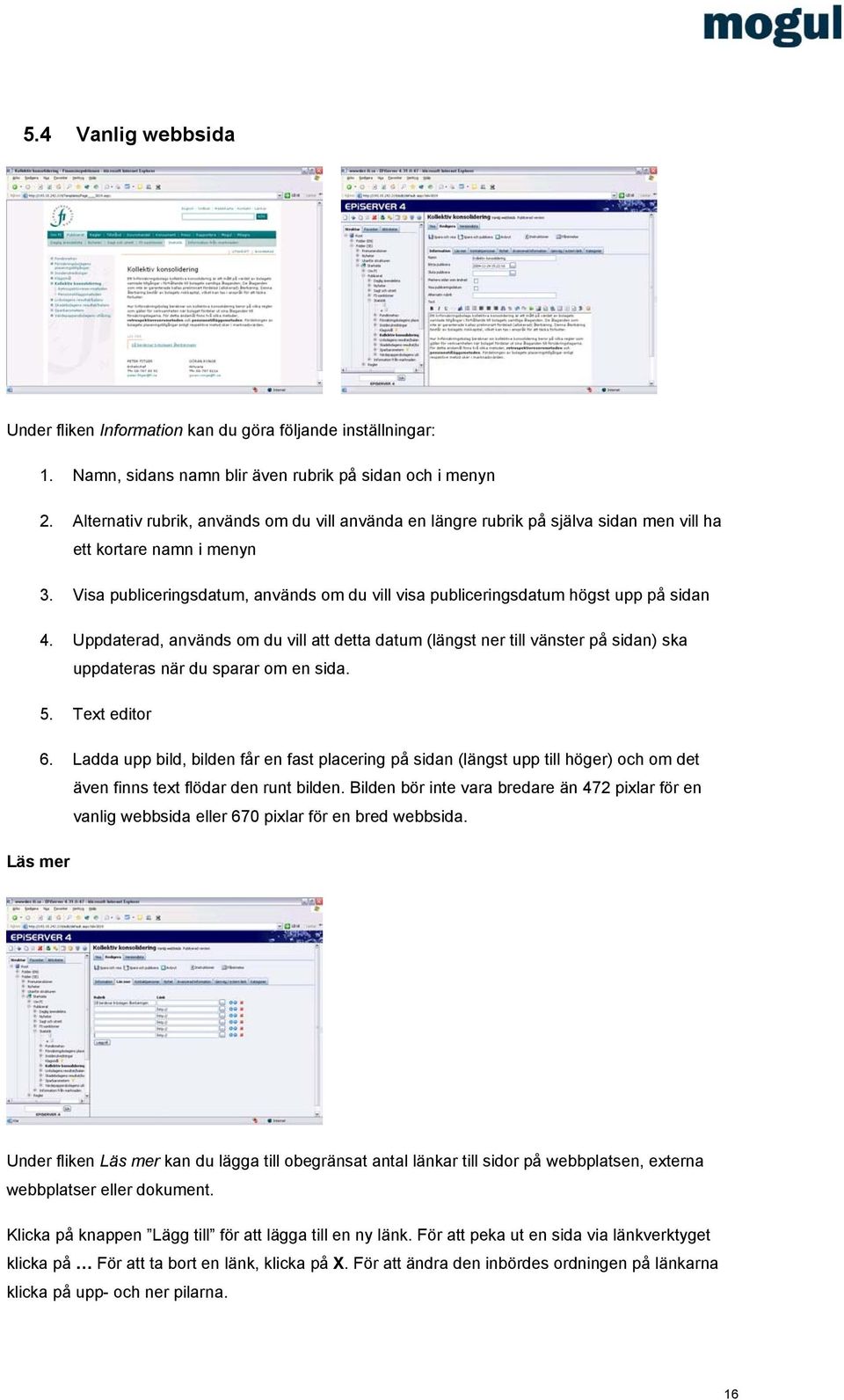 Visa publiceringsdatum, används om du vill visa publiceringsdatum högst upp på sidan 4.