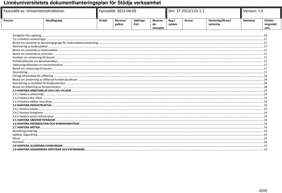 .. 17 Docentintyg... 17 Förslag till kandidat för affiliering... 18 Beslut om utnämning av affilierad forskare/professor... 18 Nominering av kandidat till förtjänsttecken.