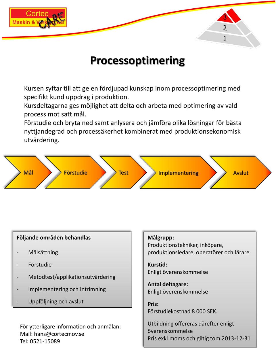 Förstudie och bryta ned samt anlysera och jämföra olika lösningar för bästa nyttjandegrad och processäkerhet kombinerat med produktionsekonomisk utvärdering.