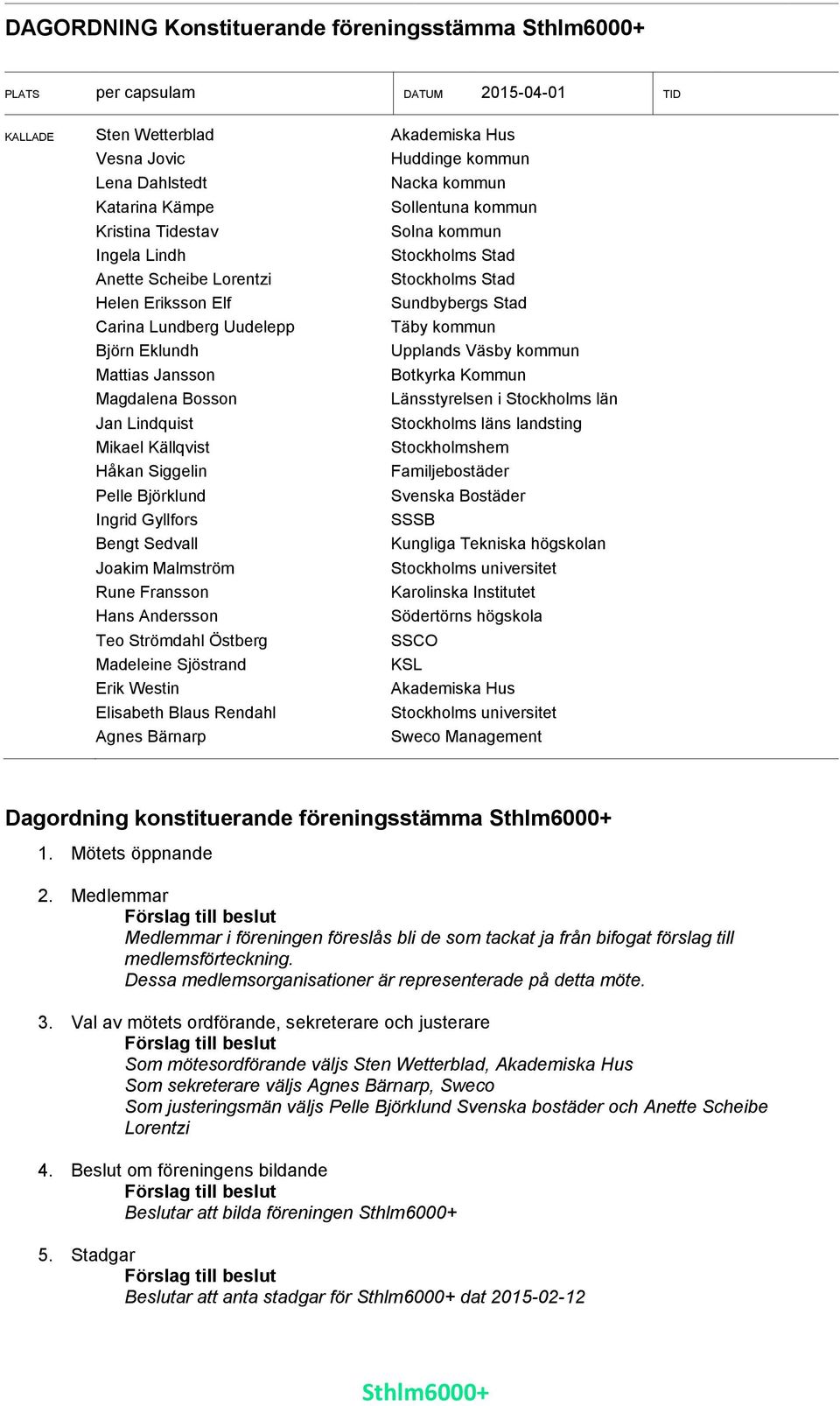 Mikael Källqvist Håkan Siggelin Pelle Björklund Ingrid Gyllfors Bengt Sedvall Joakim Malmström Rune Fransson Hans Andersson Teo Strömdahl Östberg Madeleine Sjöstrand Erik Westin Elisabeth Blaus