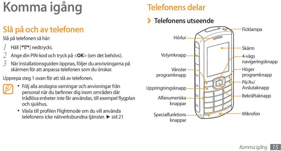 Följ alla anslagna varningar och anvisningar från personal när du befinner dig inom områden där trådlösa enheter inte får användas, till exempel flygplan och sjukhus.