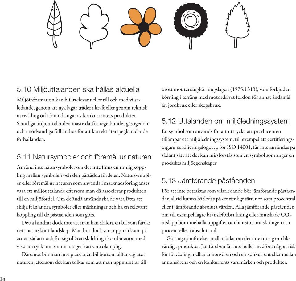 11 Natursymboler och föremål ur naturen Använd inte natursymboler om det inte finns en rimlig koppling mellan symbolen och den påstådda fördelen.