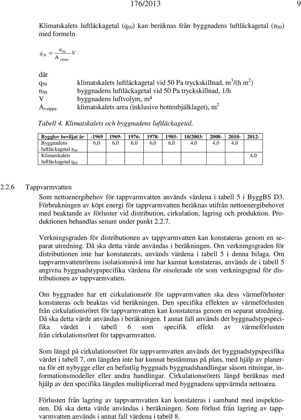 Klimatskalets och byggnadens luftläckagetal.