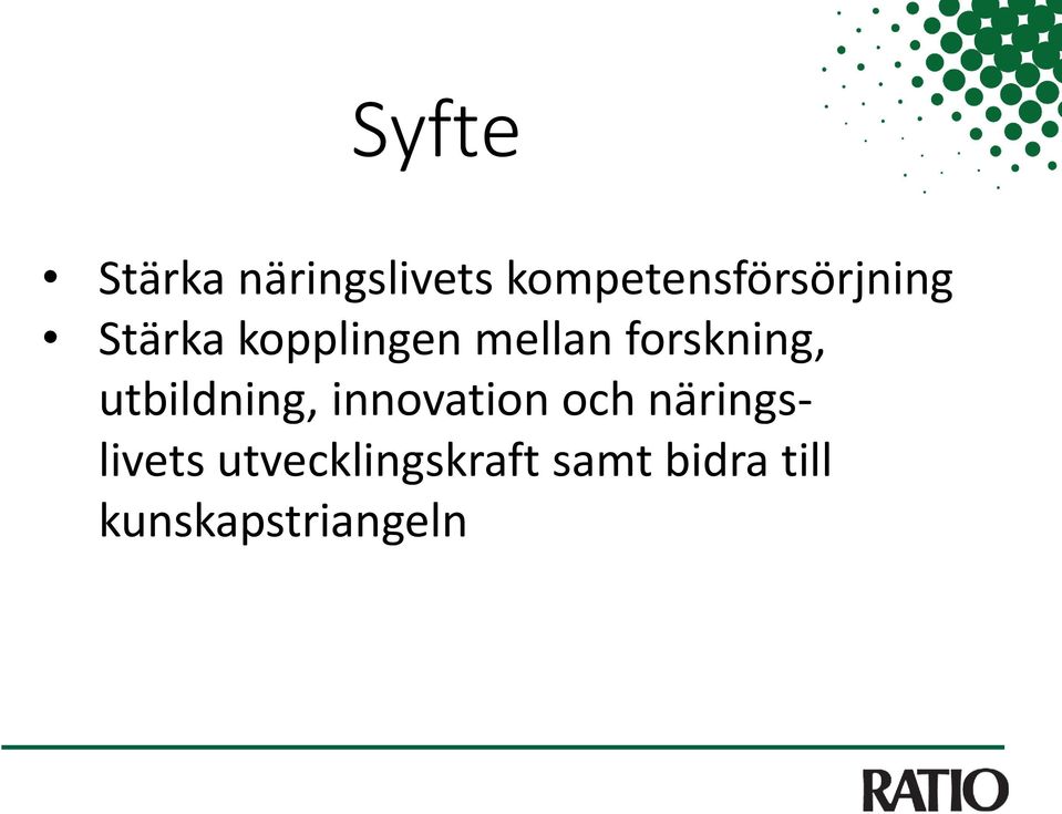 mellan forskning, utbildning, innovation