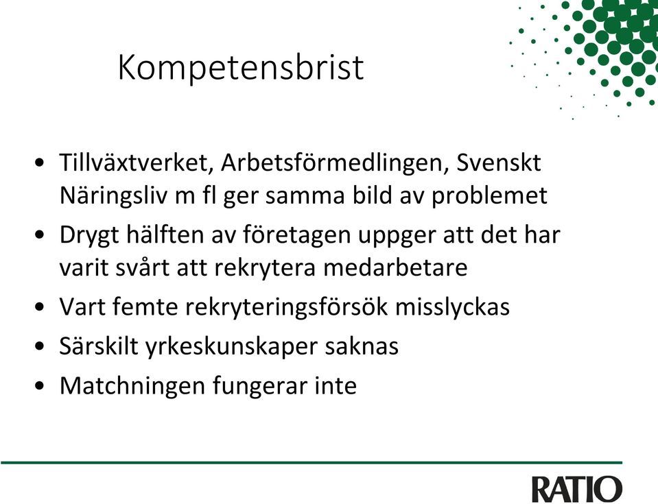 det har varit svårt att rekrytera medarbetare Vart femte