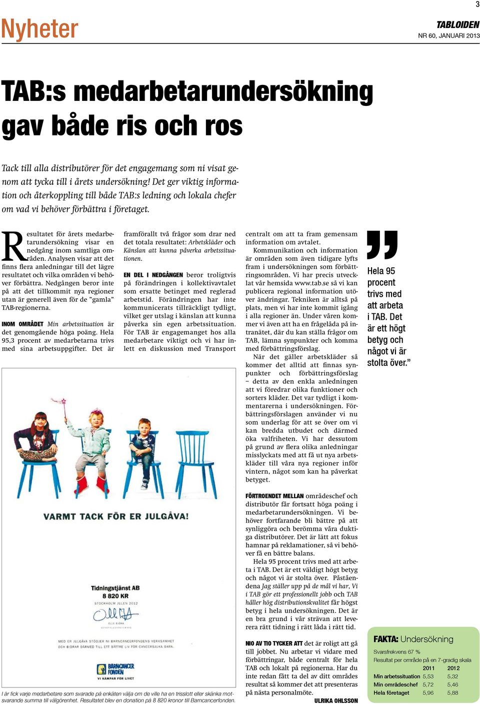 Resultatet för årets medarbetarundersökning visar en nedgång inom samtliga områden. Analysen visar att det finns flera anledningar till det lägre resultatet och vilka områden vi behöver förbättra.