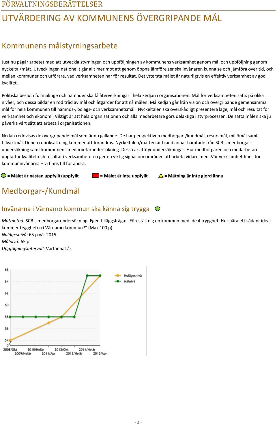 Utvecklingen nationellt går allt mer mot att genom öppna jämförelser ska invånaren kunna se och jämföra över tid, och mellan kommuner och utförare, vad verksamheten har för resultat.