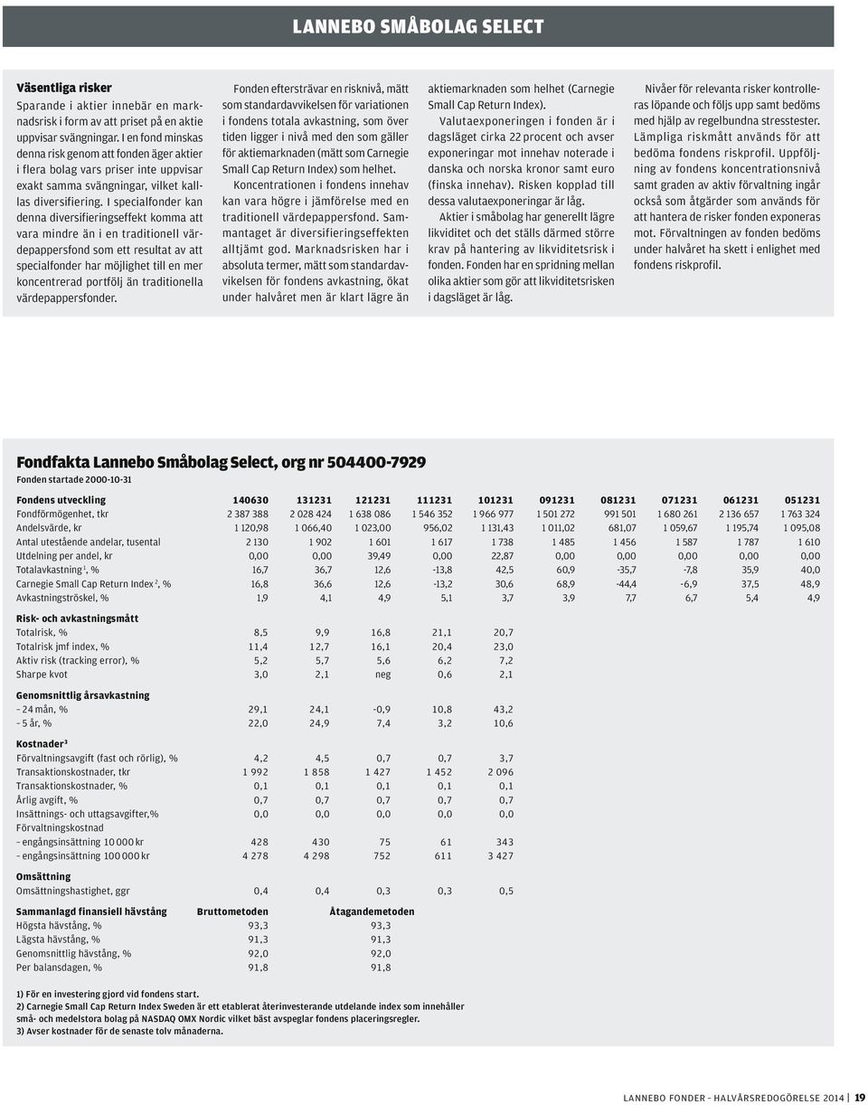 I specialfonder kan denna diversifieringseffekt komma att vara mindre än i en traditionell värdepappersfond som ett resultat av att specialfonder har möjlighet till en mer koncentrerad portfölj än