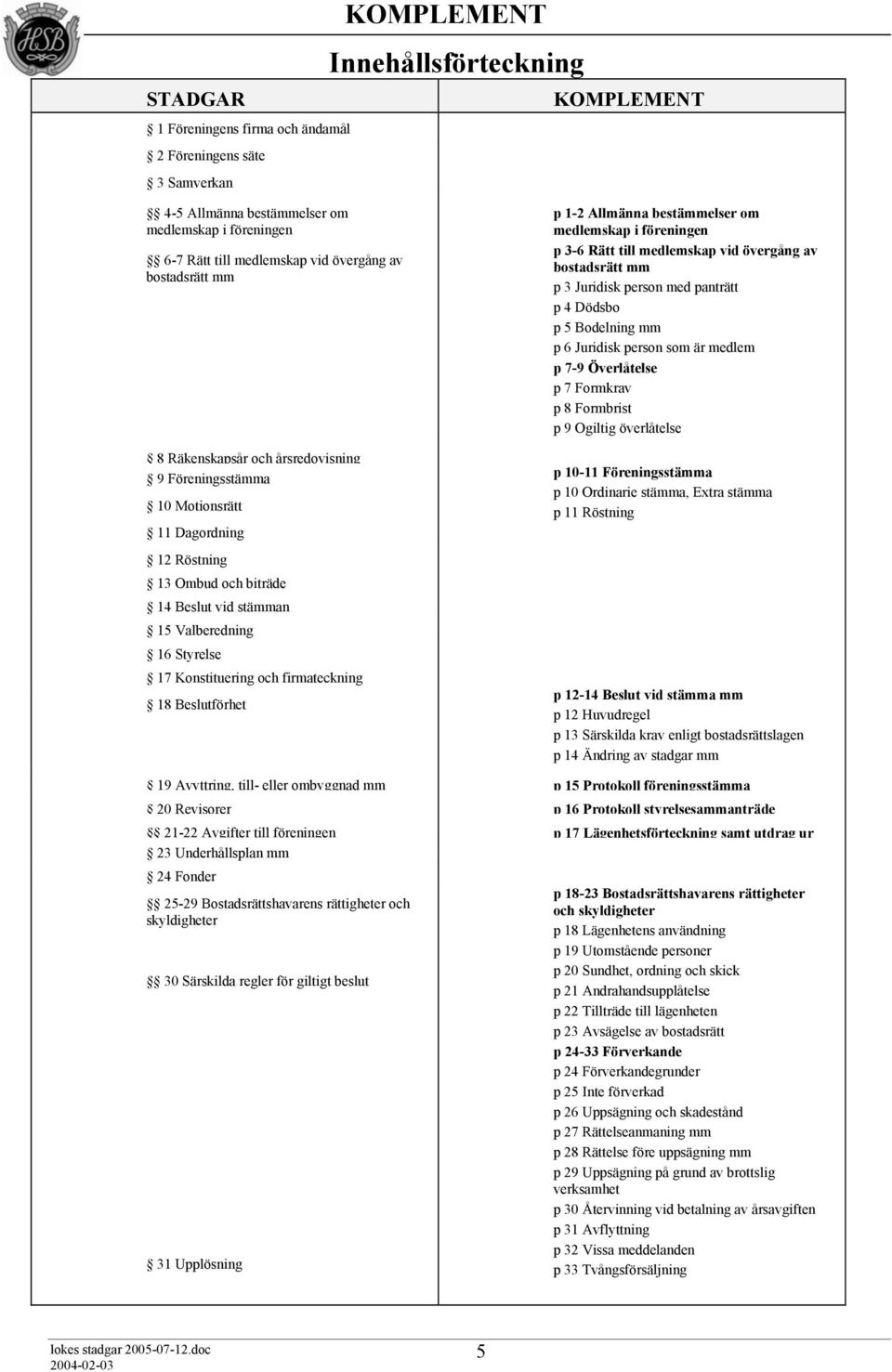 bostadsrätt mm p 3 Juridisk person med panträtt p 4 Dödsbo p 5 Bodelning mm p 6 Juridisk person som är medlem p 7-9 Överlåtelse p 7 Formkrav p 8 Formbrist p 9 Ogiltig överlåtelse p 10-11