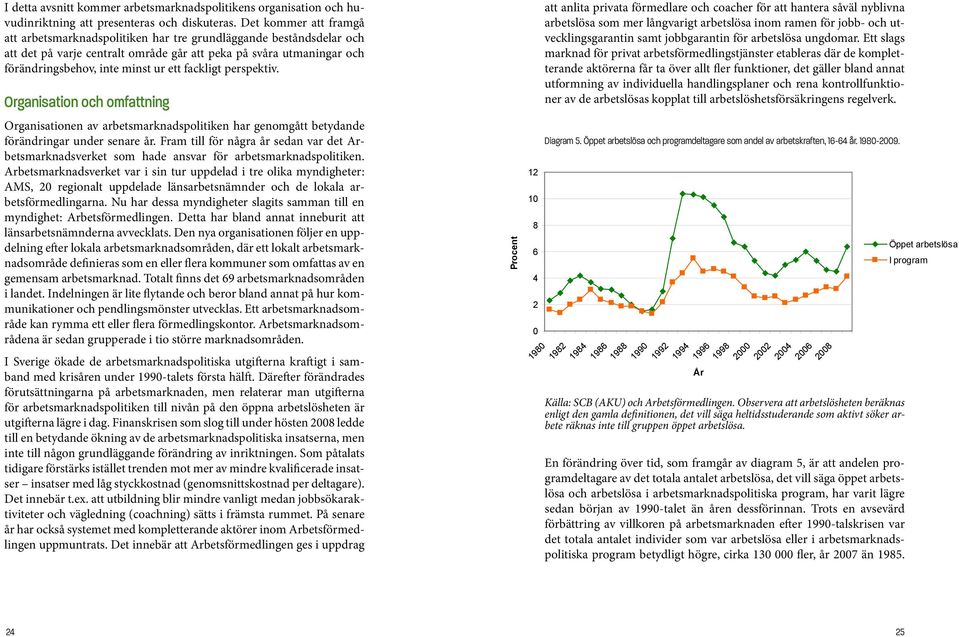 fackligt perspektiv. Organisation och omfattning Organisationen av arbetsmarknadspolitiken har genomgått betydande förändringar under senare år.