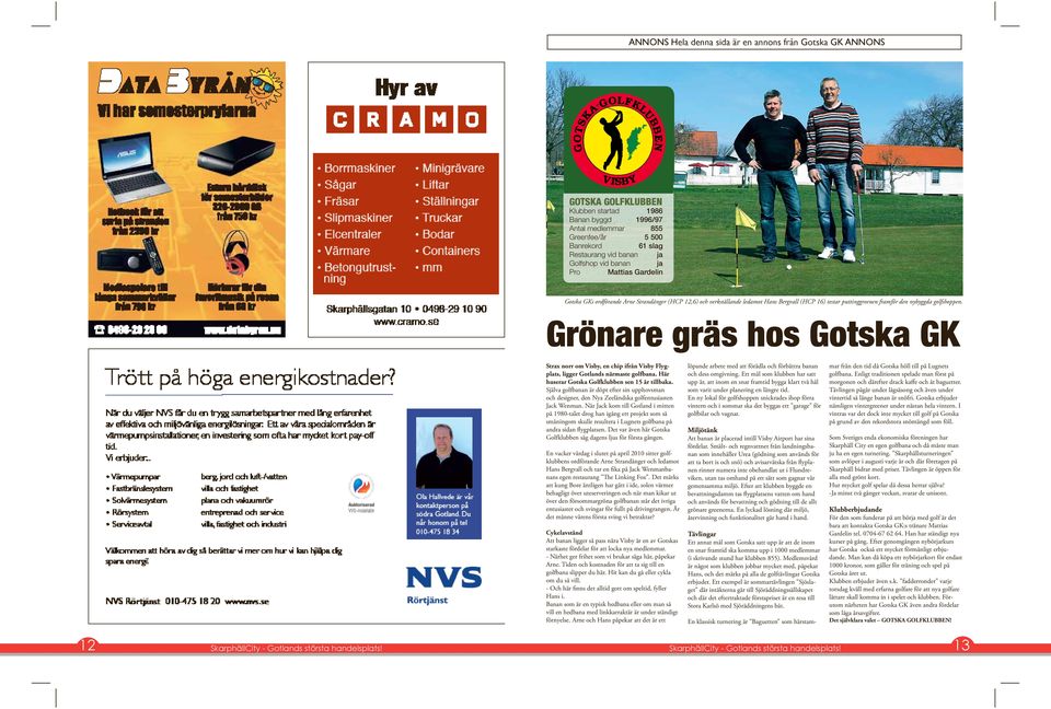 Grönare gräs hos Gotska GK Strax norr om Visby, en chip ifrån Visby Flygplats, ligger Gotlands närmaste golfbana. Här huserar Gotska Golfklubben sen 15 år tillbaka.