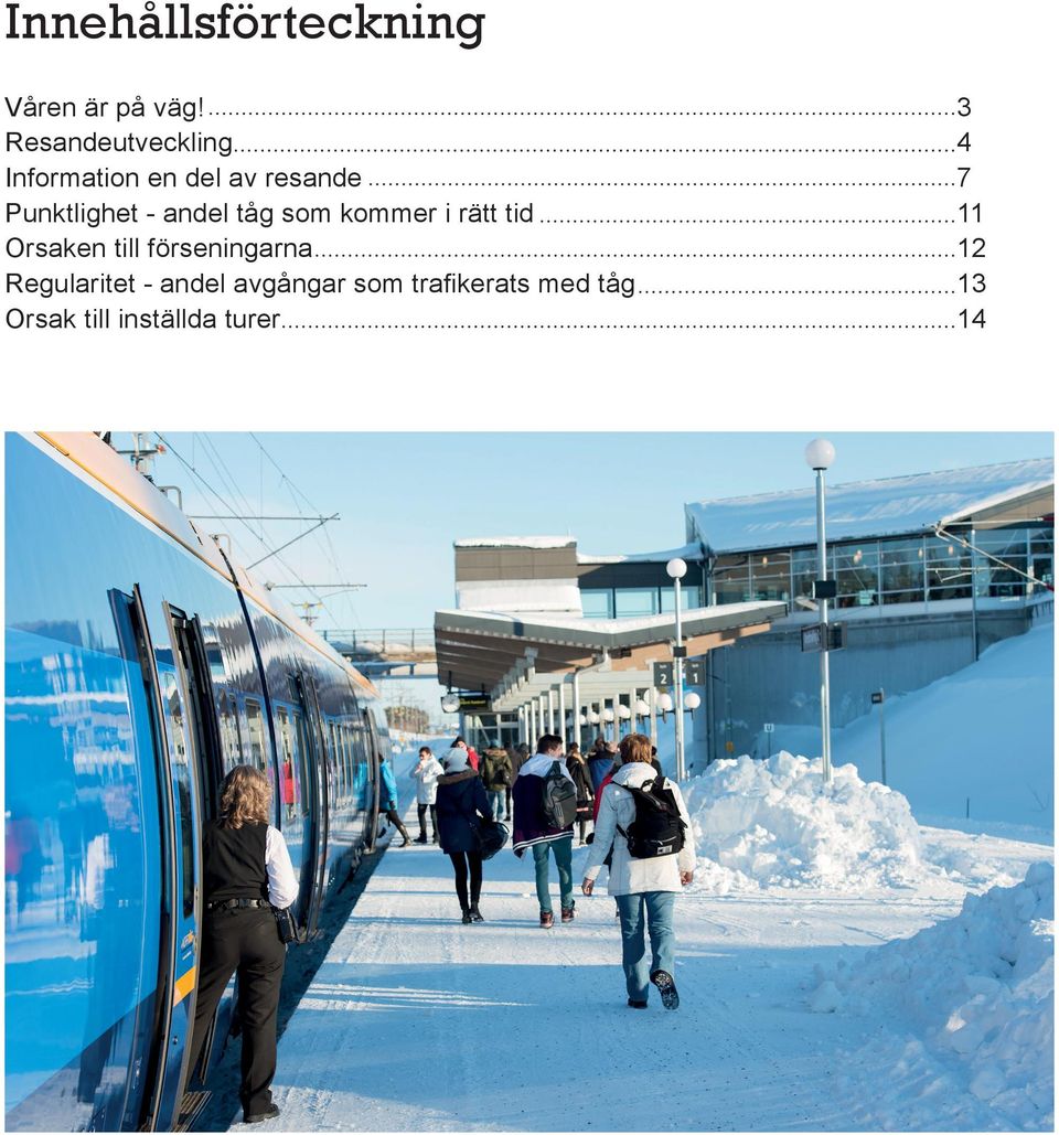 Punktlighet - andel tåg som kommer i rätt tid 11 Orsaken till