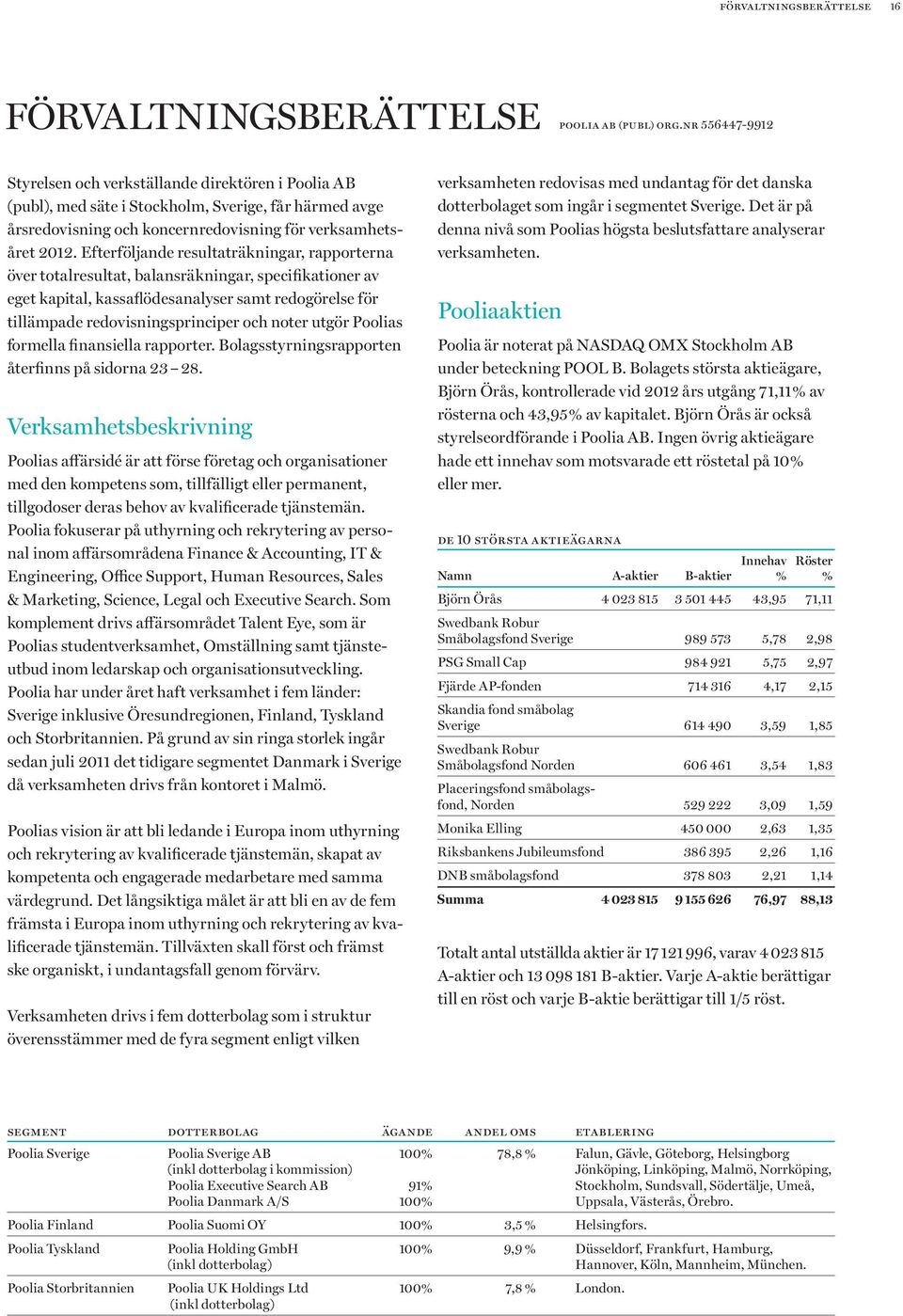 Efterföljande resultaträkningar, rapporterna över totalresultat, balansräkningar, specifikationer av eget kapital, kassaflödesanalyser samt redogörelse för tillämpade redovisningsprinciper och noter