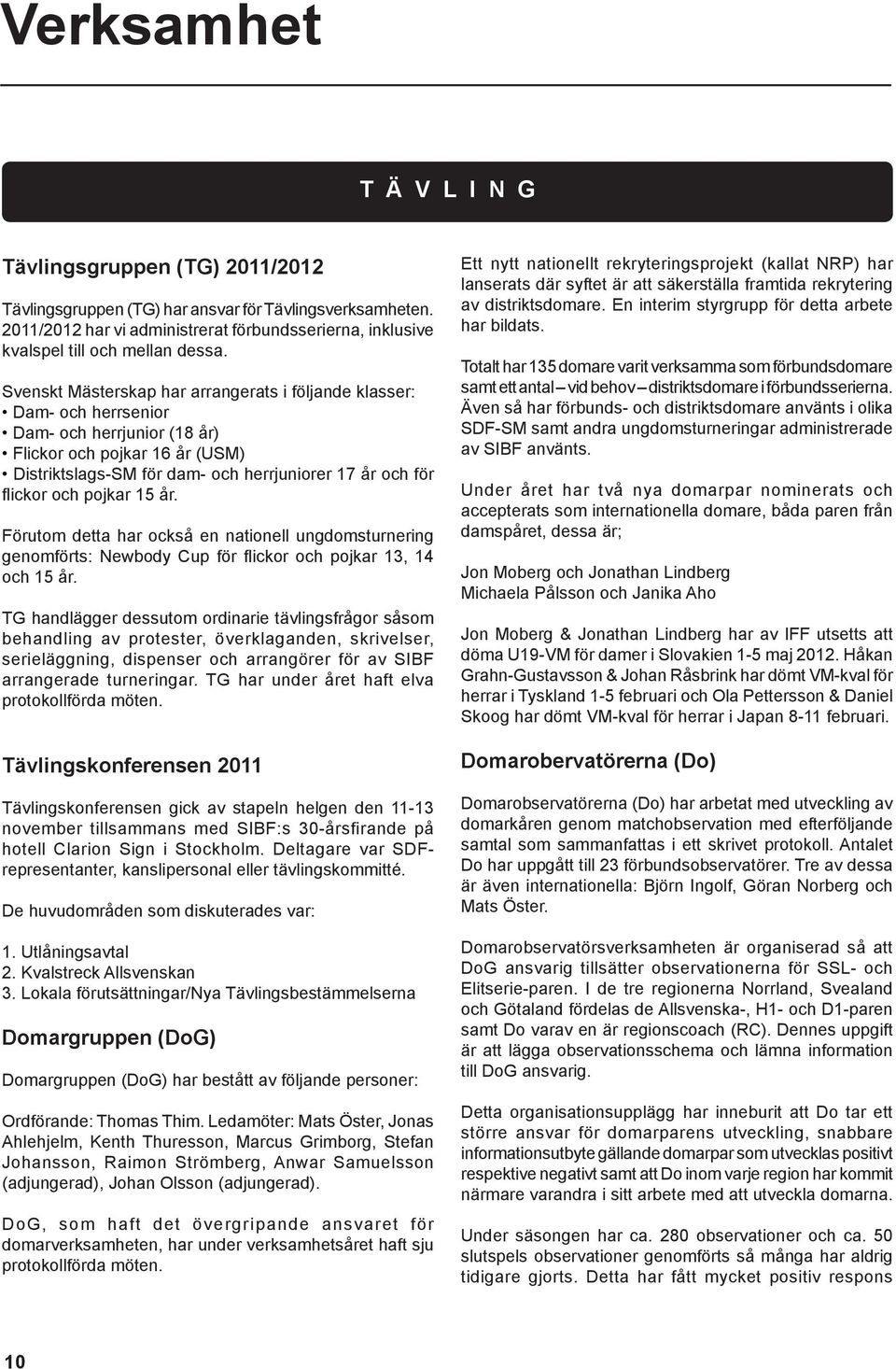 Svenskt Mästerskap har arrangerats i följande klasser: Dam- och herrsenior Dam- och herrjunior (18 år) Flickor och pojkar 16 år (USM) Distriktslags-SM för dam- och herrjuniorer 17 år och för flickor