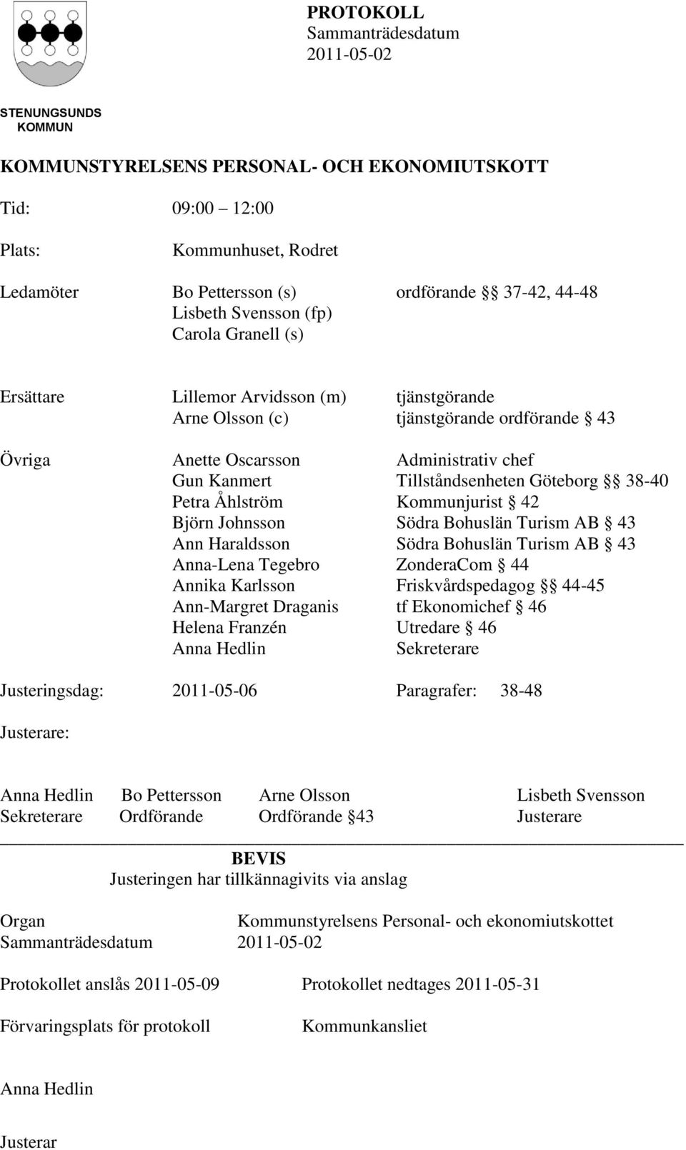 Kommunjurist 42 Björn Johnsson Södra Bohuslän Turism AB 43 Ann Haraldsson Södra Bohuslän Turism AB 43 Anna-Lena Tegebro ZonderaCom 44 Annika Karlsson Friskvårdspedagog 44-45 Ann-Margret Draganis tf