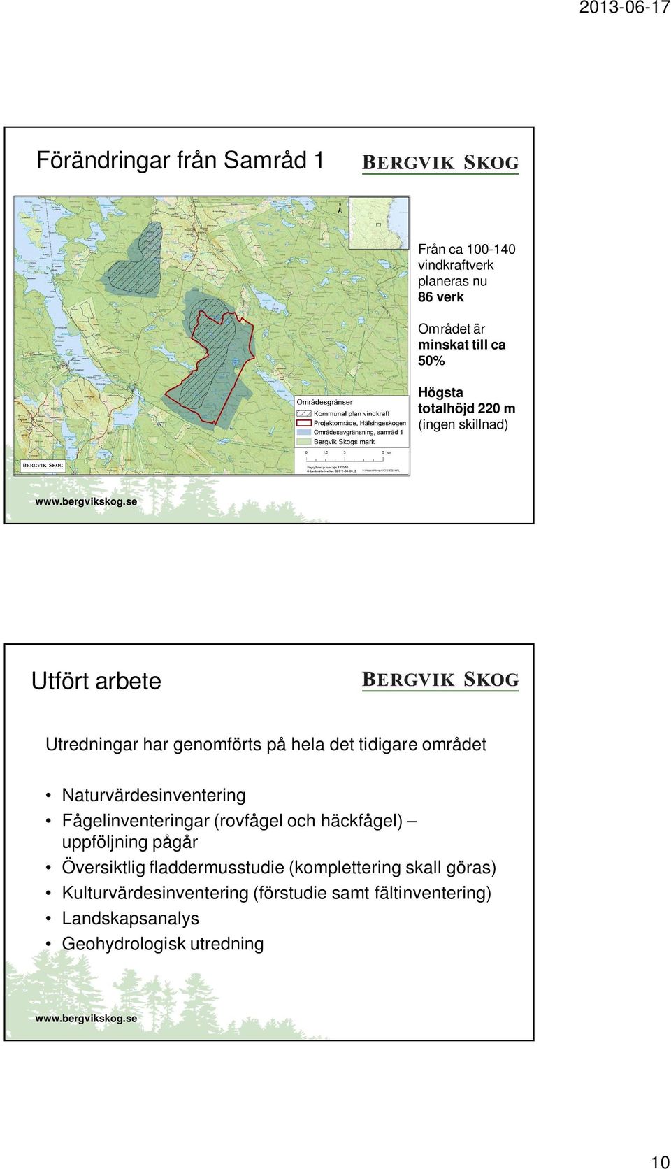 Naturvärdesinventering Fågelinventeringar (rovfågel och häckfågel) uppföljning pågår Översiktlig fladdermusstudie