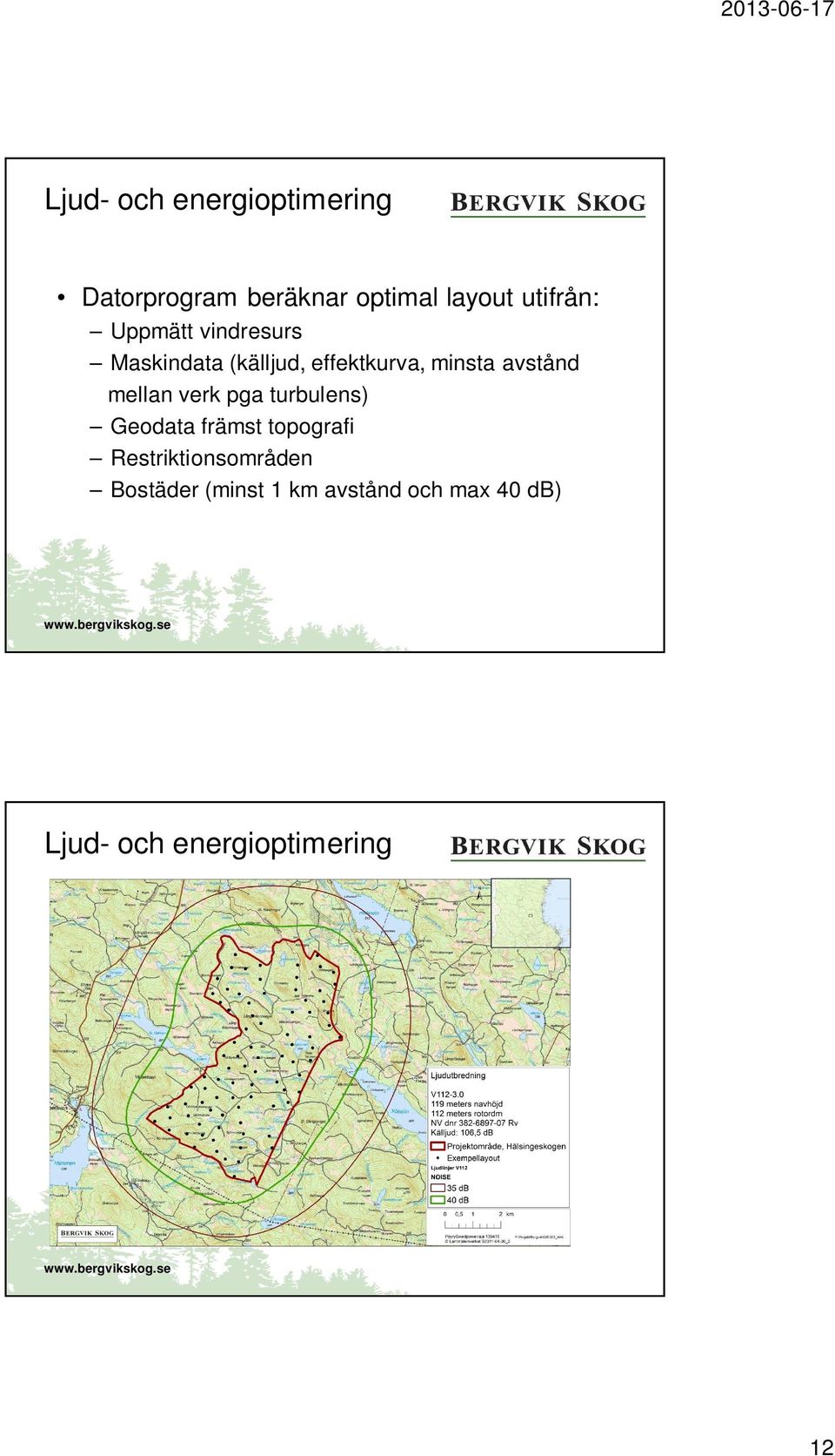 avstånd mellan verk pga turbulens) Geodata främst topografi