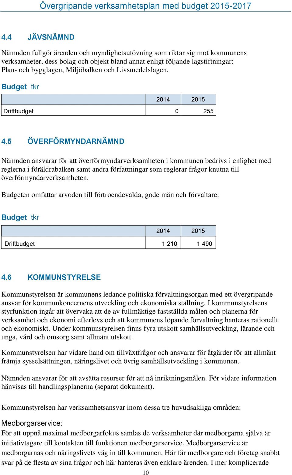 5 ÖVERFÖRMYNDARNÄMND Nämnden ansvarar för att överförmyndarverksamheten i kommunen bedrivs i enlighet med reglerna i föräldrabalken samt andra författningar som reglerar frågor knutna till