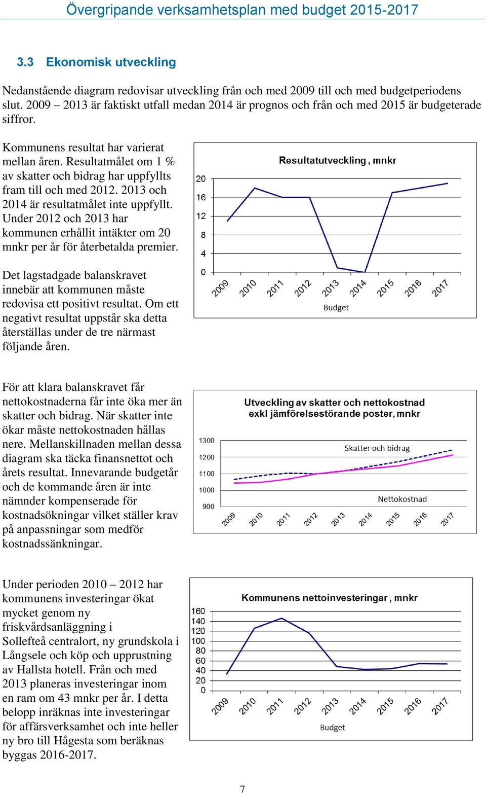 Resultatmålet om 1 % av skatter och bidrag har uppfyllts fram till och med 2012. 2013 och 2014 är resultatmålet inte uppfyllt.