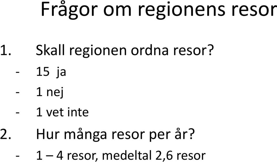 - 15 ja - 1 nej - 1 vet inte 2.