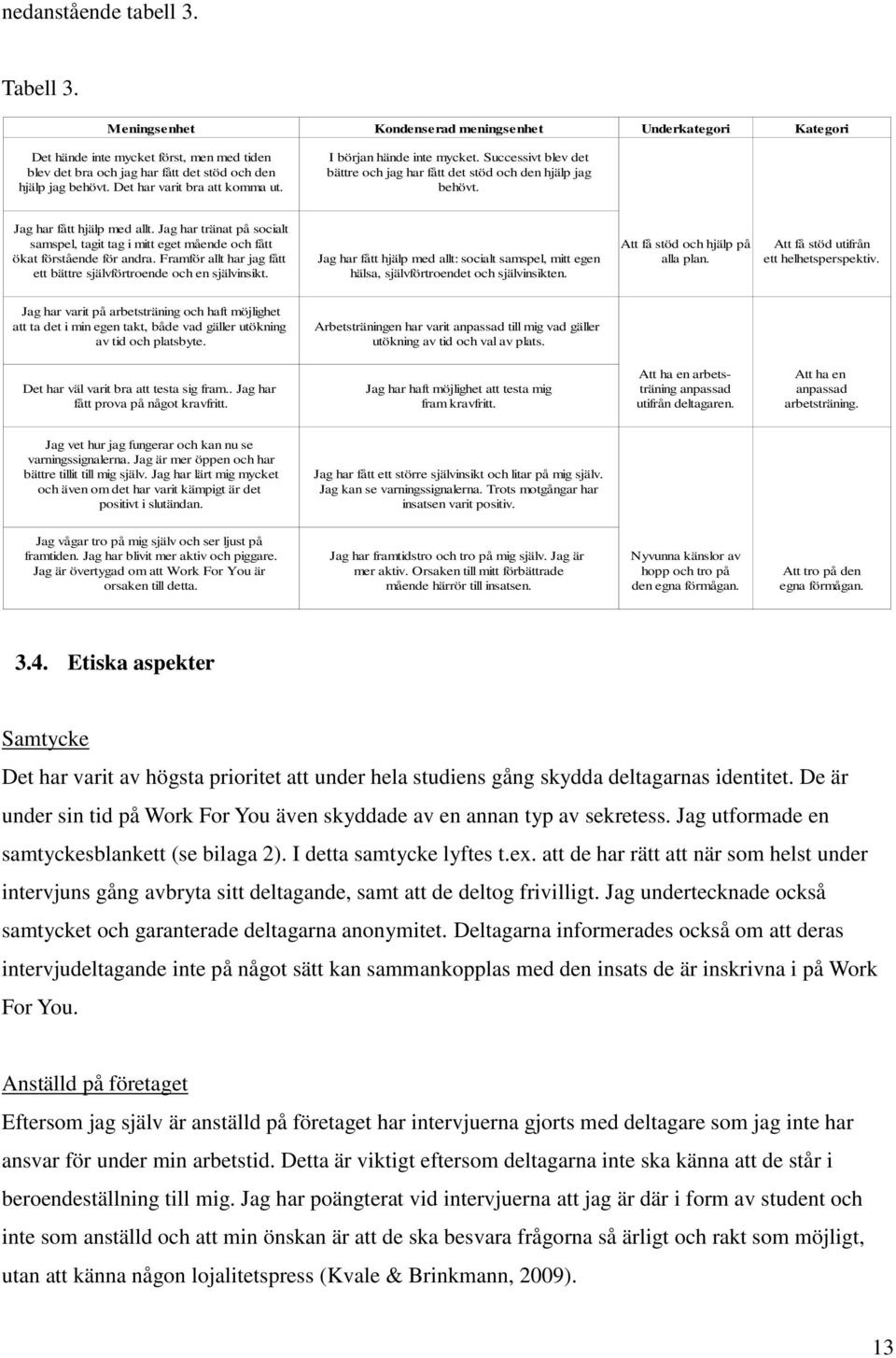 I början hände inte mycket. Successivt blev det bättre och jag har fått det stöd och den hjälp jag behövt. Jag har fått hjälp med allt.