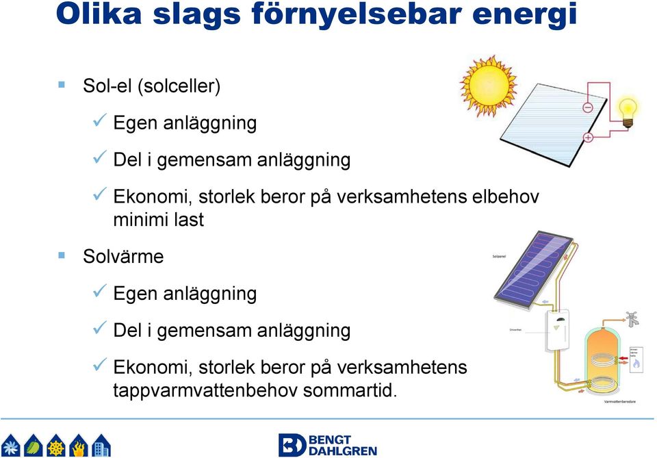 elbehov minimi last Solvärme Egen anläggning  tappvarmvattenbehov