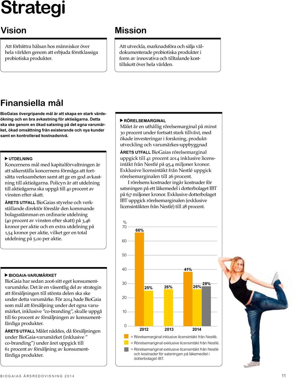 Finansiella mål BioGaias övergripande mål är att skapa en stark värdeökning och en bra avkastning för aktieägarna.