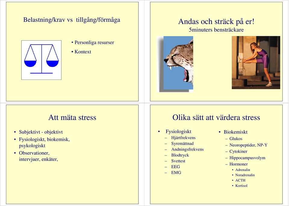 objektivt Fysiologiskt, biokemisk, psykologiskt Observationer, intervjuer, enkäter, Fysiologiskt Hjärtfrekvens