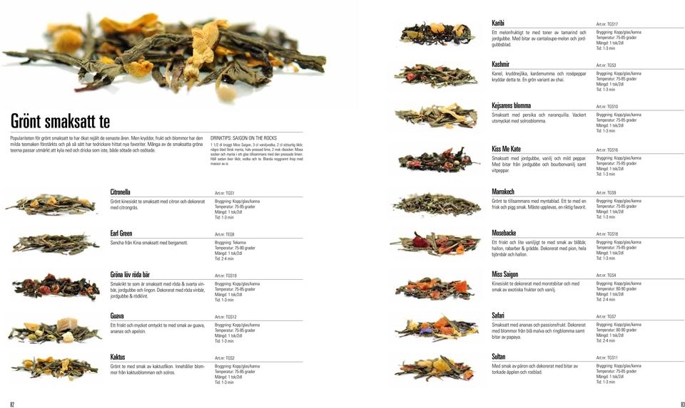 nr: TGS10 Grönt smaksatt te Populariteten för grönt smaksatt te har ökat rejält de senaste åren.