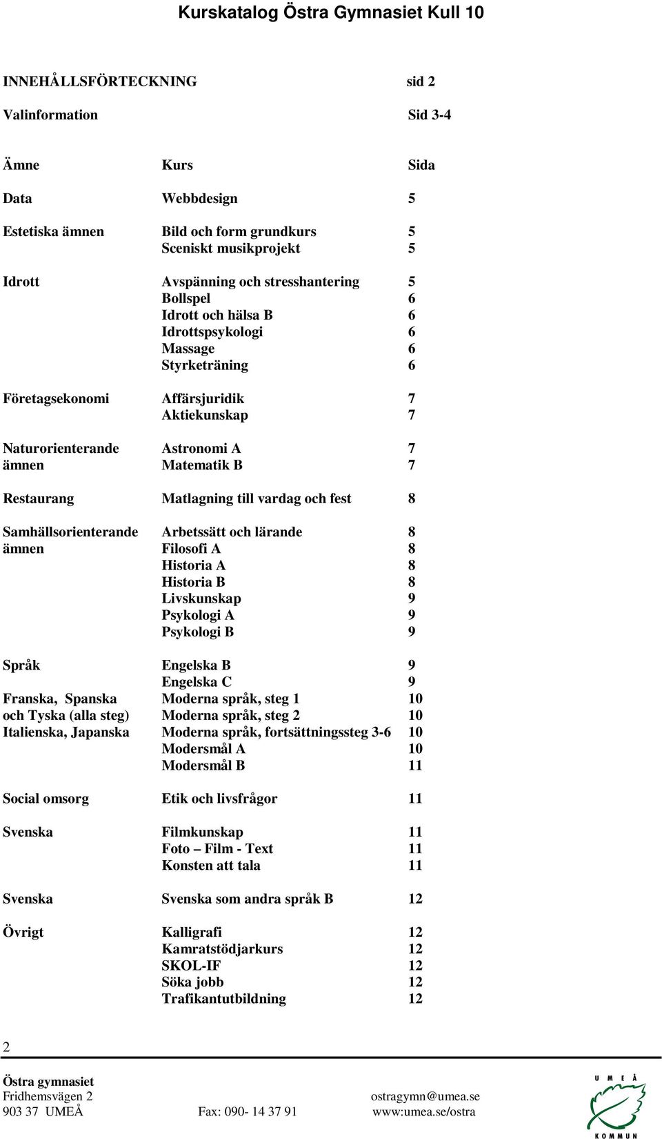 och fest 8 Samhällsorienterande Arbetssätt och lärande 8 ämnen Filosofi A 8 Historia A 8 Historia B 8 Livskunskap 9 Psykologi A 9 Psykologi B 9 Språk Engelska B 9 Engelska C 9 Franska, Spanska