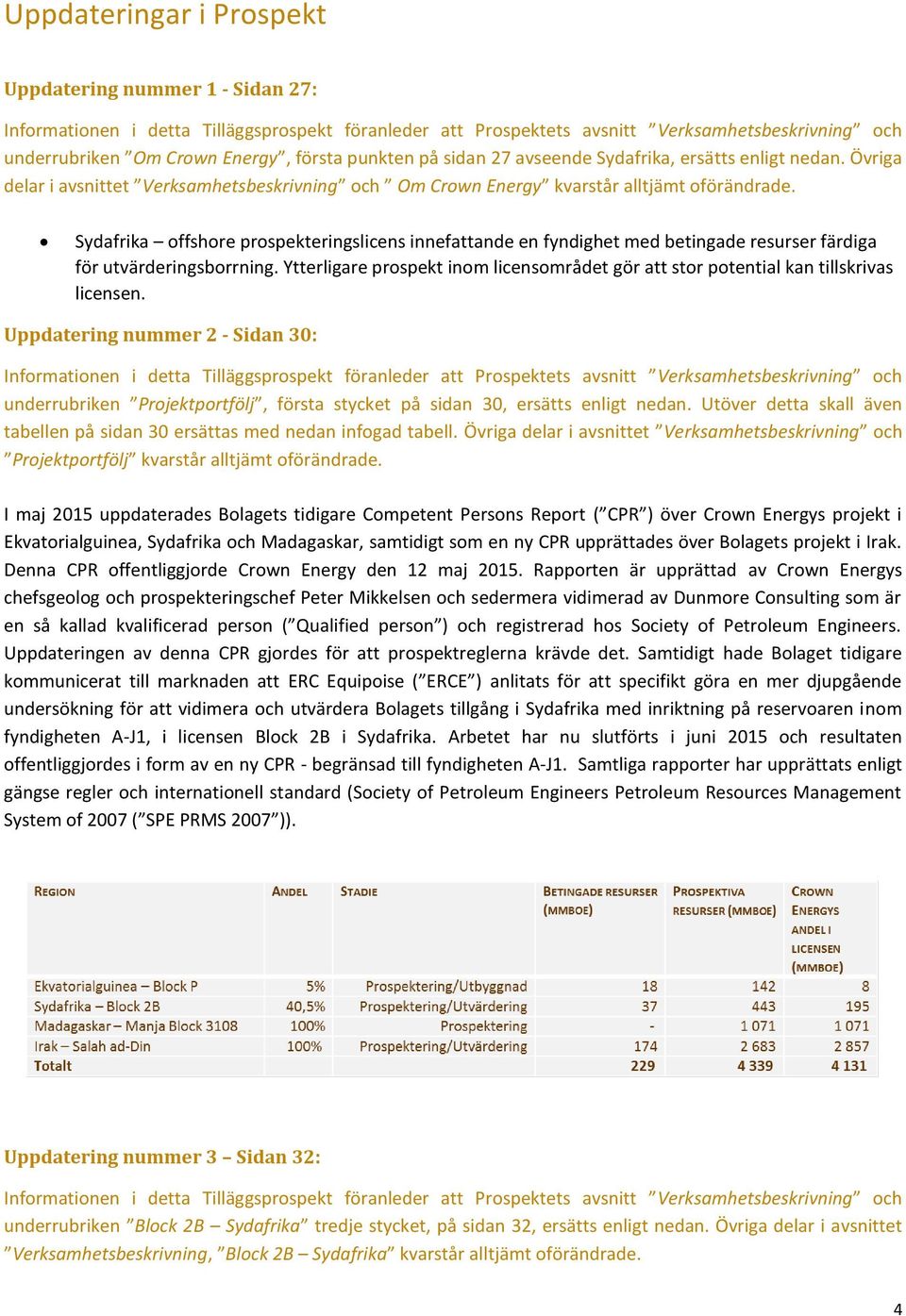 Sydafrika offshore prospekteringslicens innefattande en fyndighet med betingade resurser färdiga för utvärderingsborrning.