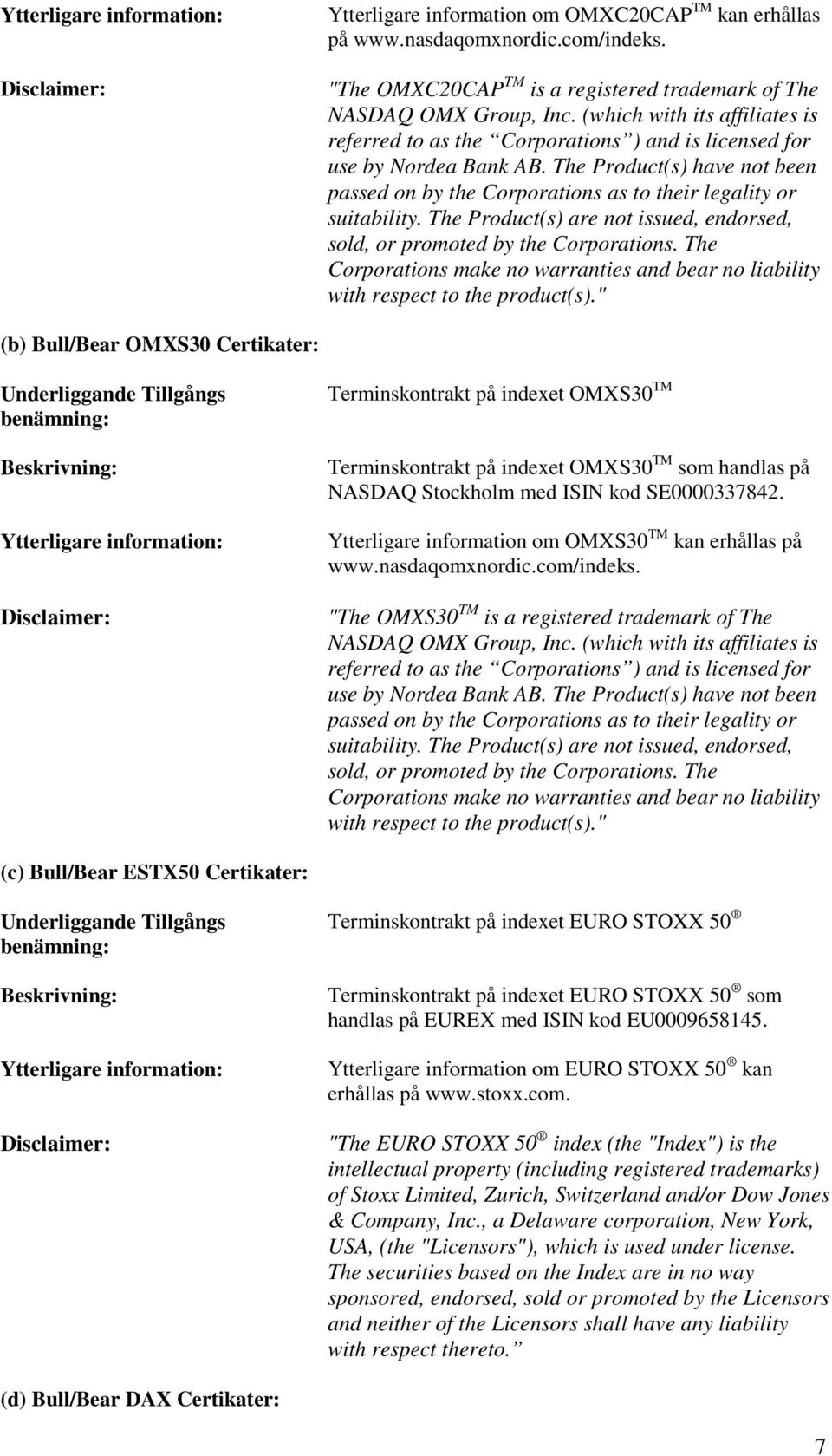 The Product(s) have not been passed on by the Corporations as to their legality or suitability. The Product(s) are not issued, endorsed, sold, or promoted by the Corporations.