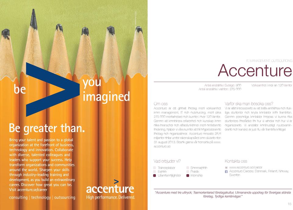 Sharpen your skills through industry-leading training and development, as you build an extraordinary career. Discover how great you can be. Visit accenture.