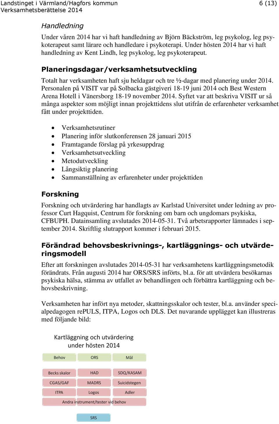 Planeringsdagar/verksamhetsutveckling Totalt har verksamheten haft sju heldagar och tre ½-dagar med planering under 204.