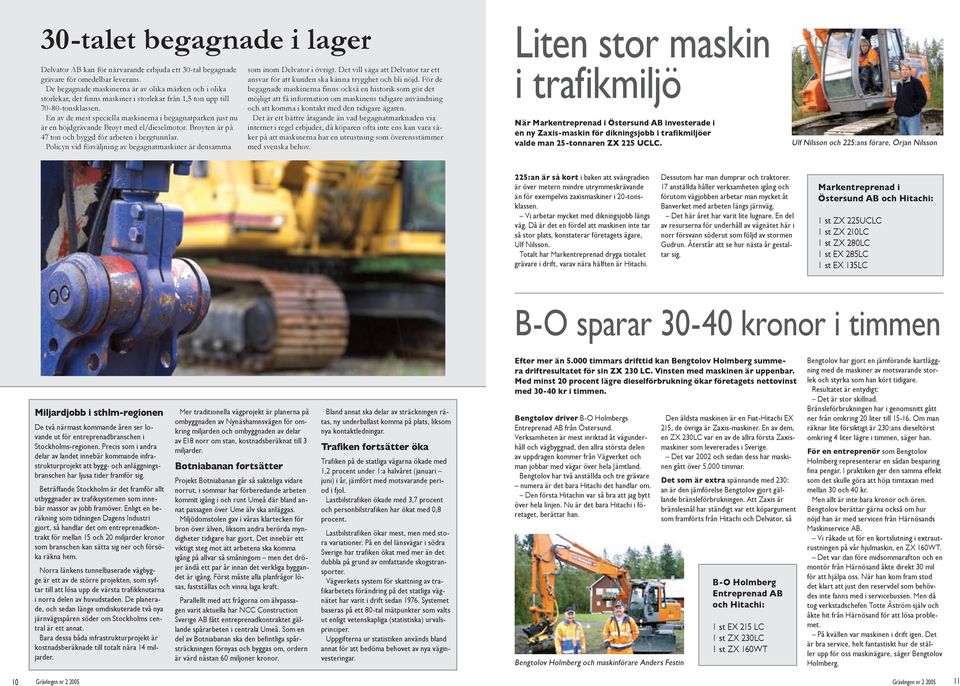 En av de mest speciella maskinerna i begagnatparken just nu är en höjdgrävande Brøyt med el/dieselmotor. Brøyten är på 47 ton och byggd för arbeten i bergtunnlar.