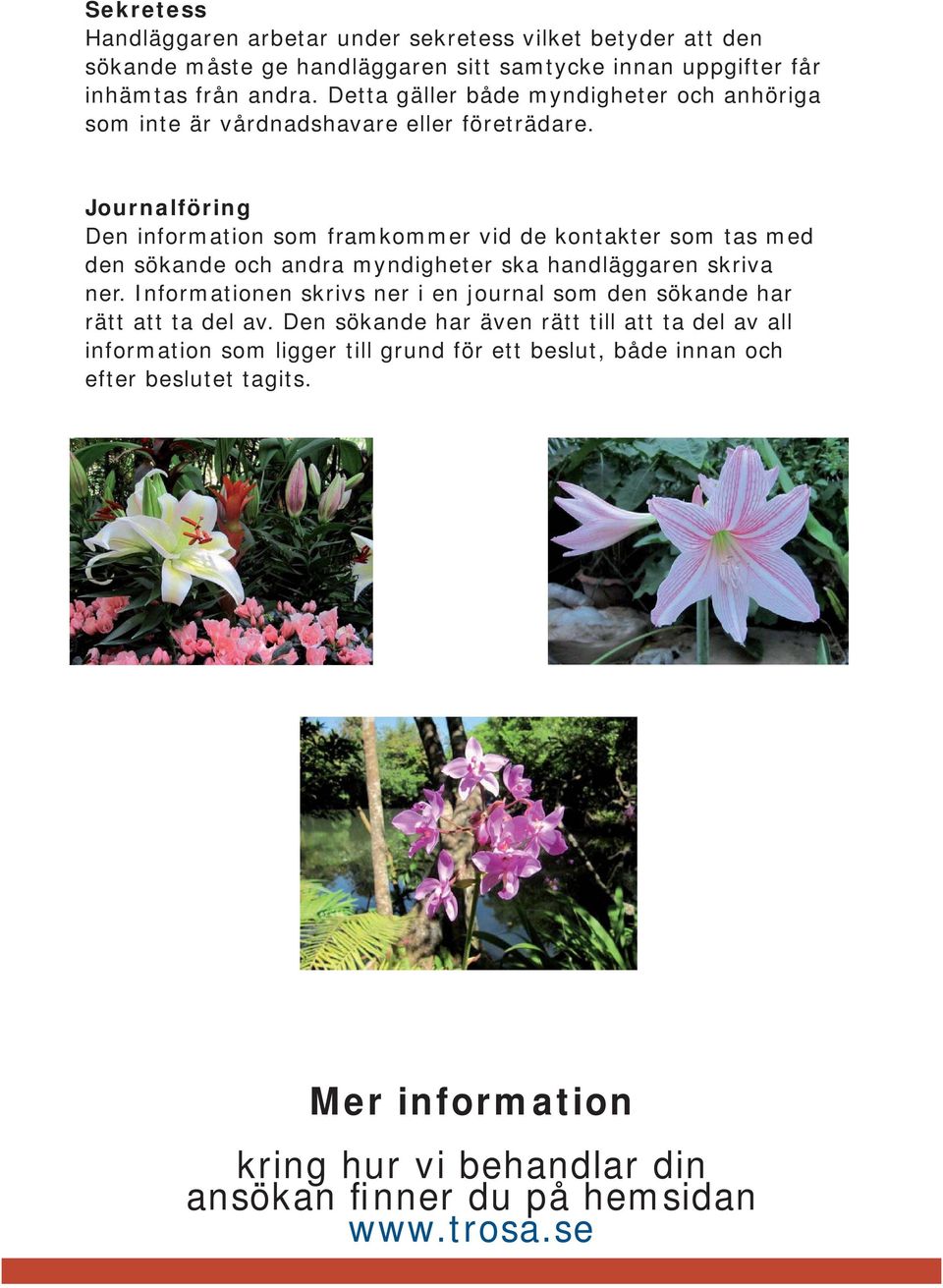 Journalföring Den information som framkommer vid de kontakter som tas med den sökande och andra myndigheter ska handläggaren skriva ner.