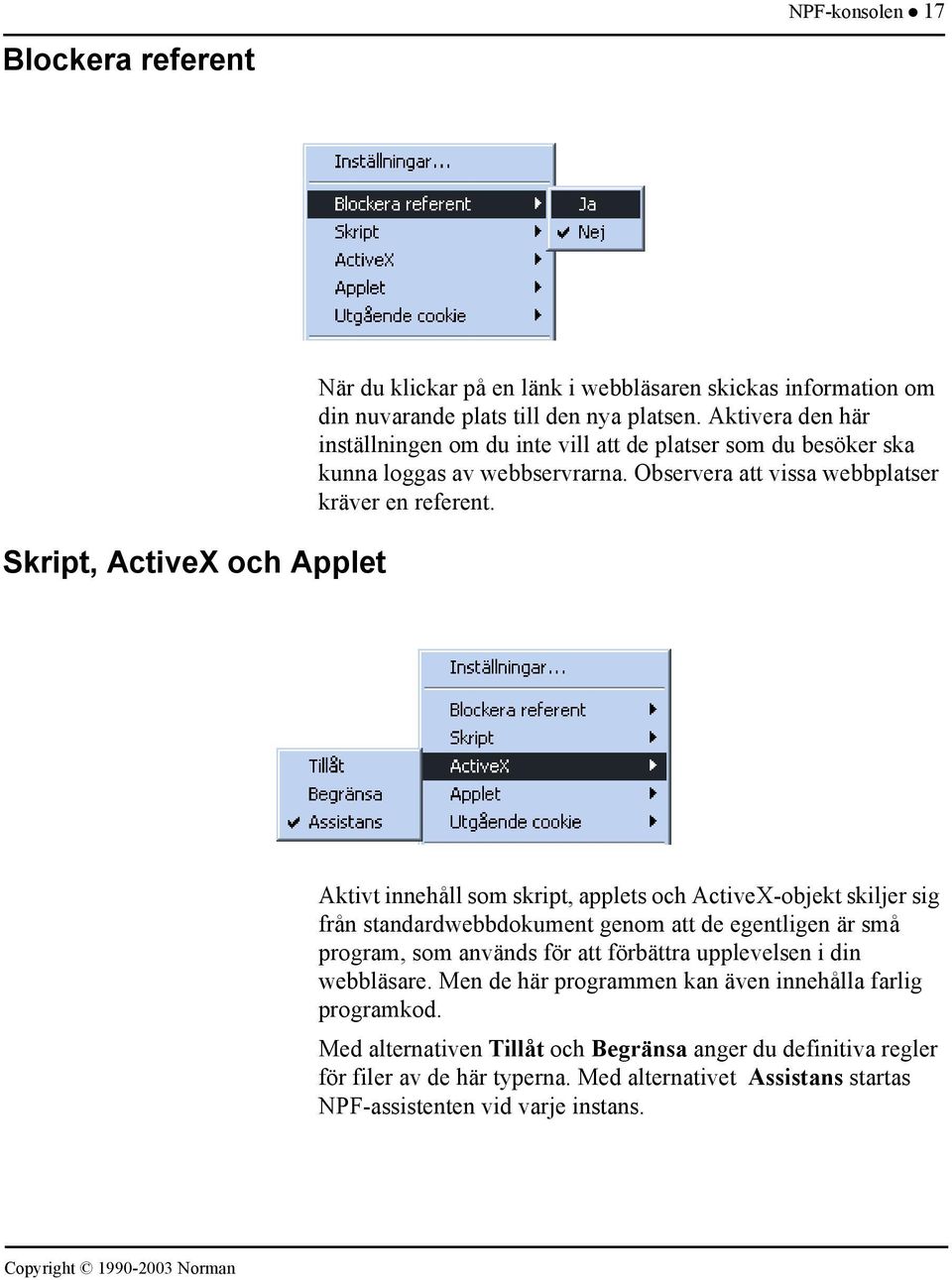 Aktivt innehåll som skript, applets och ActiveX-objekt skiljer sig från standardwebbdokument genom att de egentligen är små program, som används för att förbättra upplevelsen i din