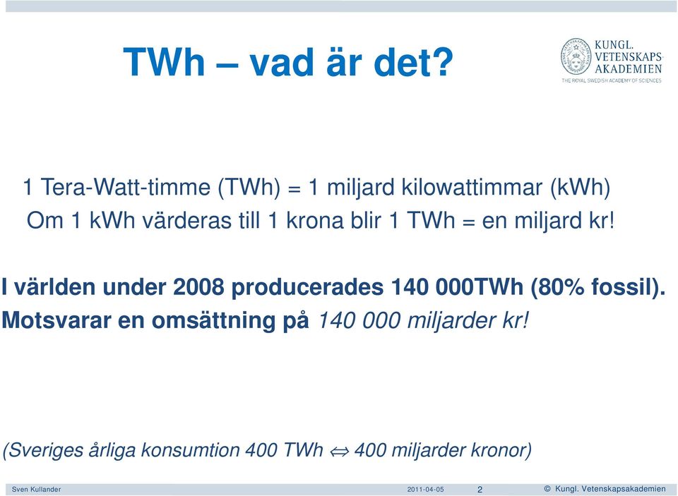 krona blir 1 TWh = en miljard kr!