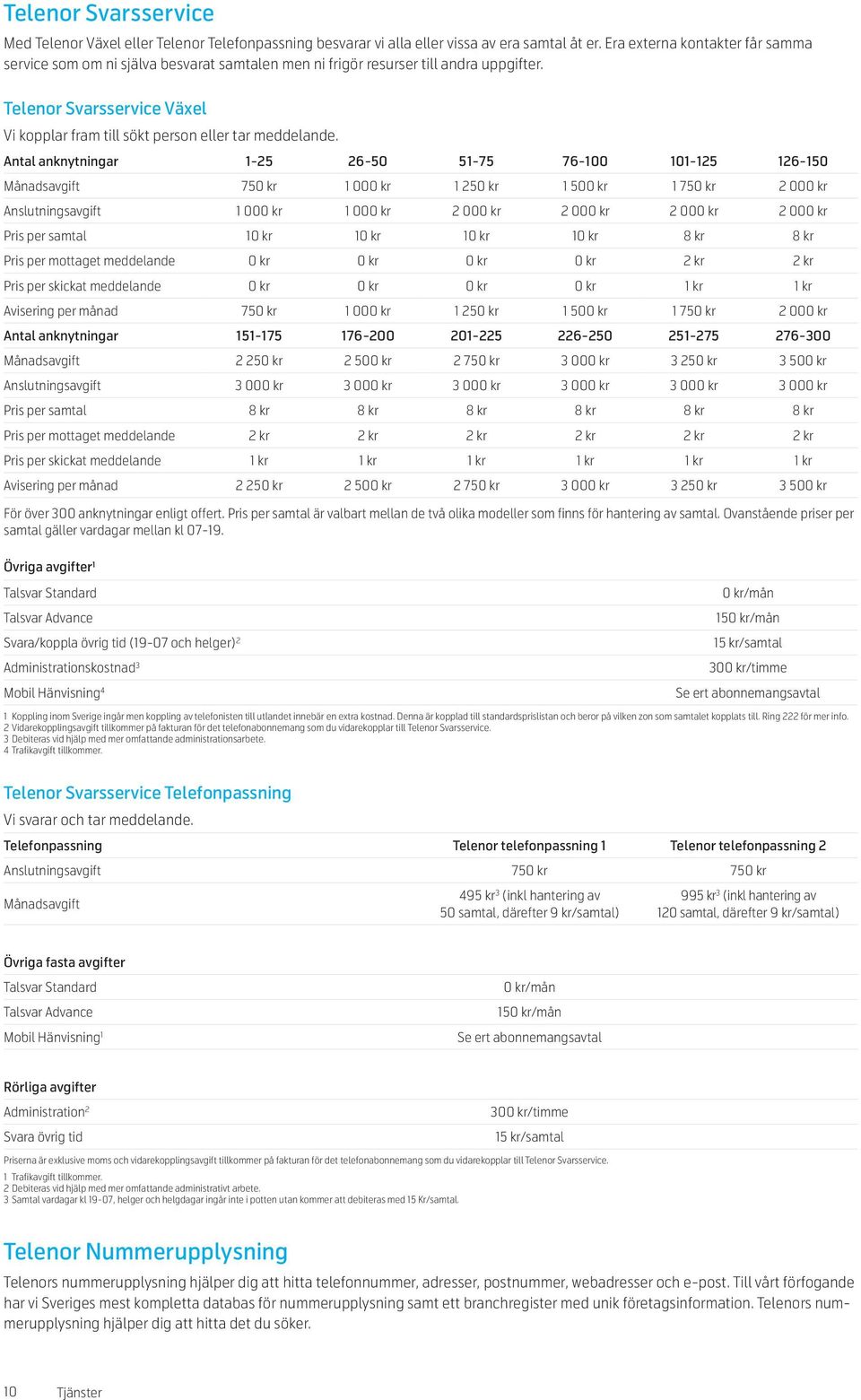 Telenor Svarsservice Växel Vi kopplar fram till sökt person eller tar meddelande.