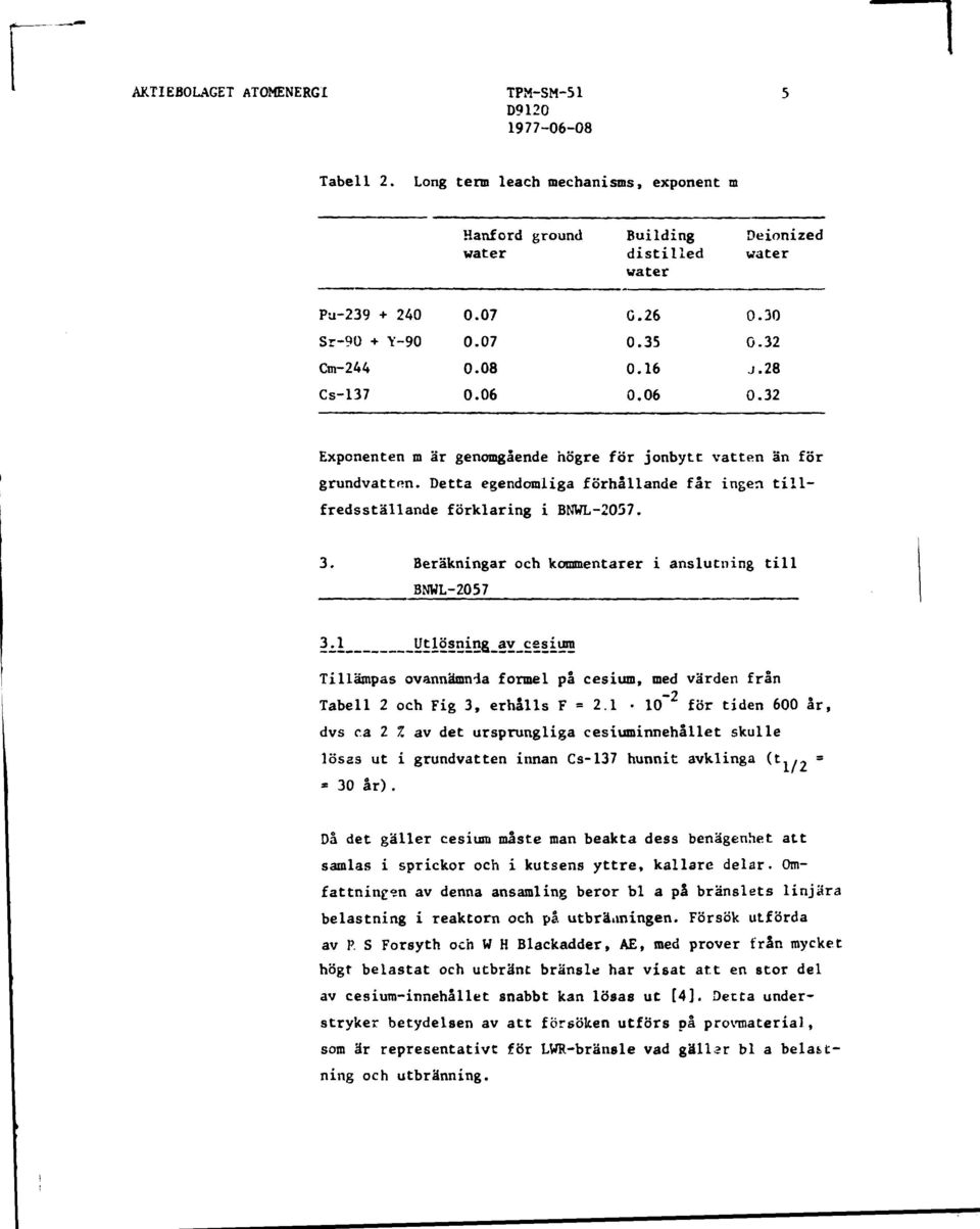 Detta egendomliga förhållande får ingen tillfredsställande förklaring i BNWL-2057. 3.