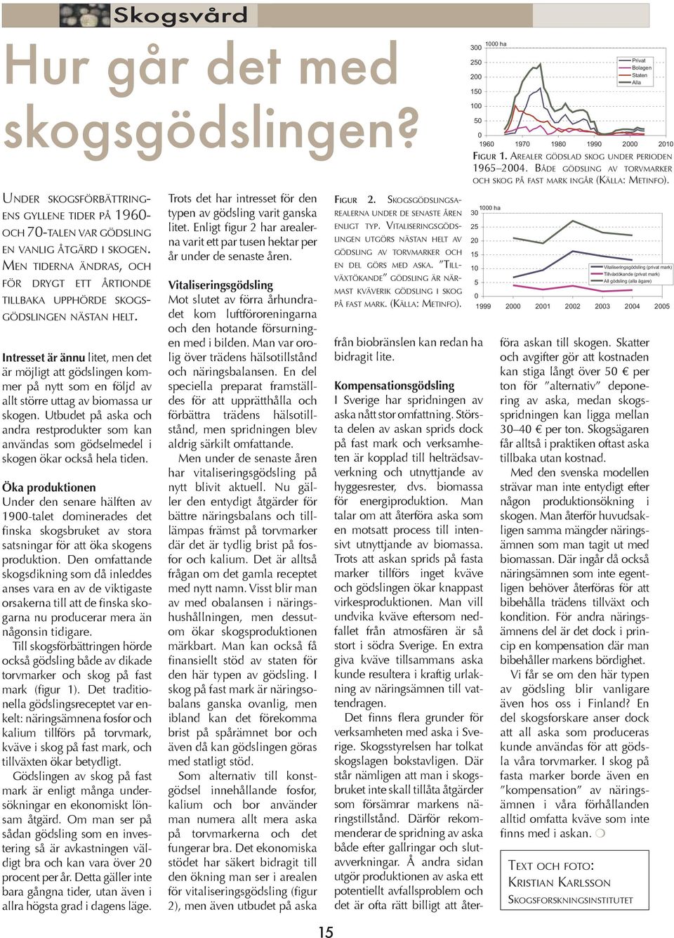 Intresset är ännu litet, men det är möjligt att gödslingen kommer på nytt som en följd av allt större uttag av biomassa ur skogen.