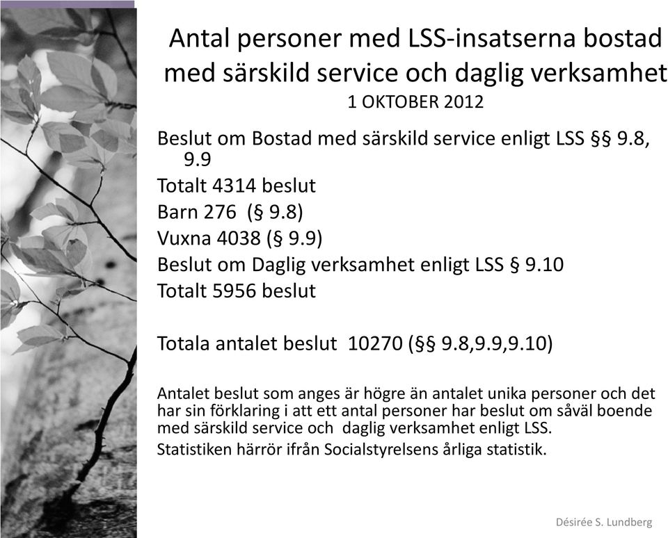 10 Totalt 5956 beslut Totala antalet beslut 10270 ( 9.8,9.9,9.