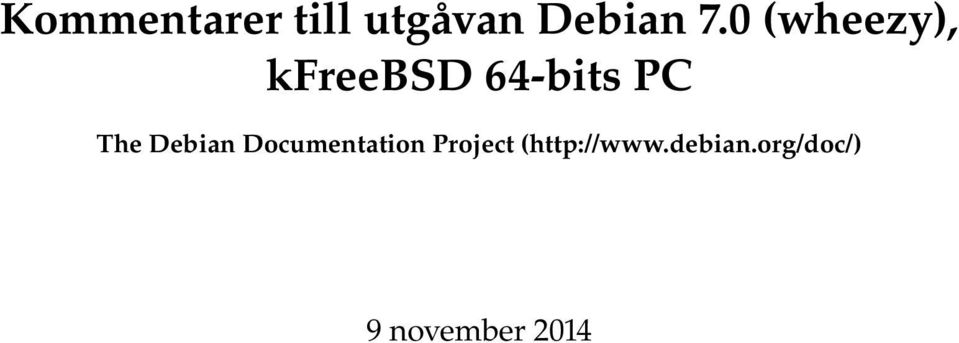 Debian Documentation Project