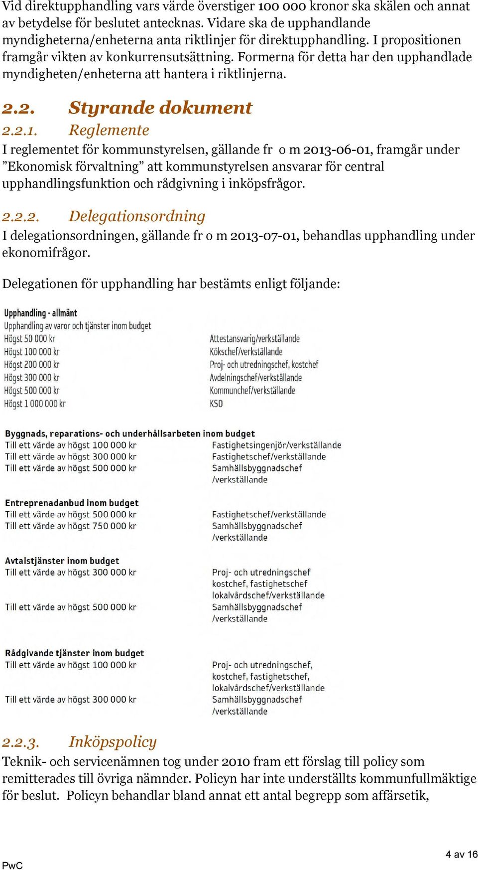 Formerna för detta har den upphandlade myndigheten/enheterna att hantera i riktlinjerna. 2.2. Styrande dokument 2.2.1.