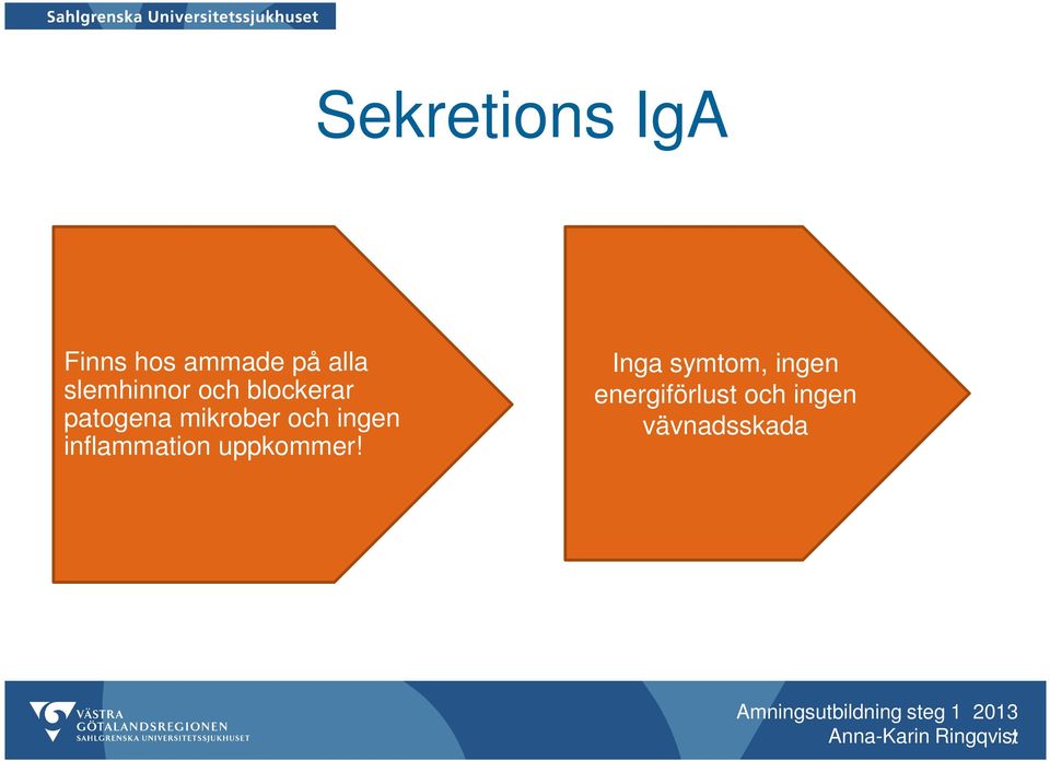 ingen inflammation uppkommer!