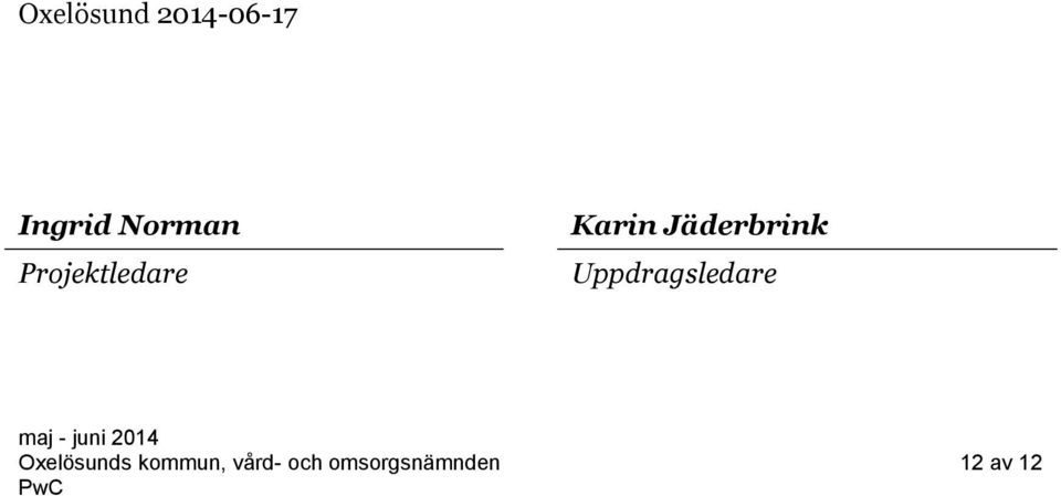 Jäderbrink Uppdragsledare