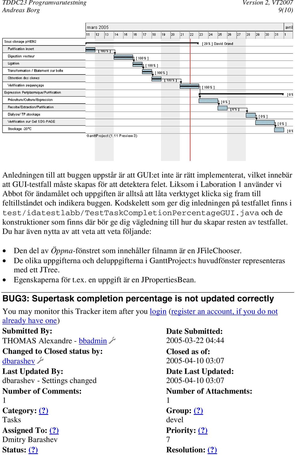 Kodskelett som ger dig inledningen på testfallet finns i test/idatestlabb/testtaskcompletionpercentagegui.