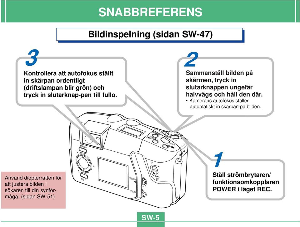 där. Kamerans autofokus ställer automatiskt in skärpan på bilden.